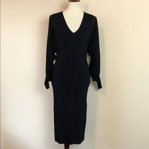 NWT RALPH LAUREN Black Dress w/Sheer Sleeves